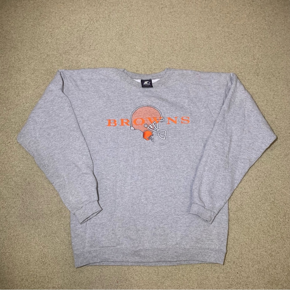 Vintage Starter NFL Cleveland Browns Embroidered Gray Sweatshirt Men’s Large